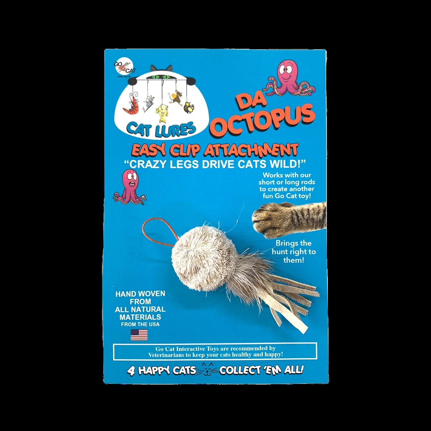 Go Cat Da Octopus 貓玩具|Go Cat 美國手工逗貓棒及貓玩具 TNPets HK